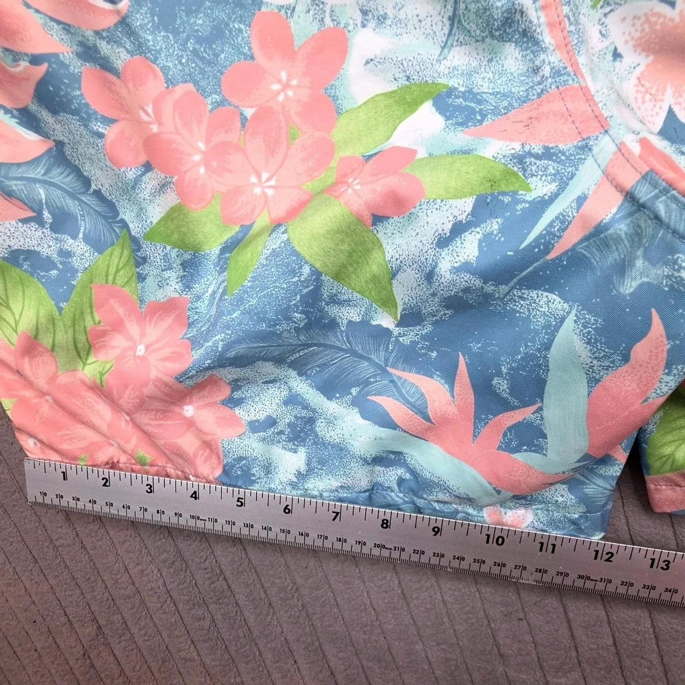 Nike Mens Tropical Floral Swim Trunks Blue Pink Green Mesh Lined Small‎